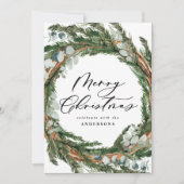 モダン葉ミニマルリース 招待状 (正面)