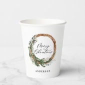 モダン葉ミニマルリース 紙コップ (裏面)