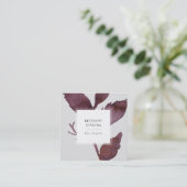 モダン葉ミニマル スクエア名刺 (スタンド正面)