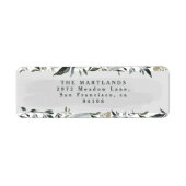 モダン葉ユーカリ灰色エレガント緑 ラベル (正面)