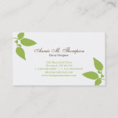 モダン葉名刺-緑/白 名刺 (裏面)
