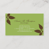 モダン葉名刺- Cocoa/Green 名刺 (裏面)