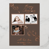 モダン葉実在箔3 Photo Collage 箔シーズンカード (正面)