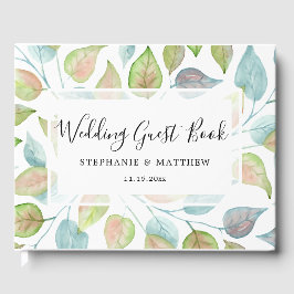 モダン葉水色彩の鮮やかカラフル色 ゲストブック