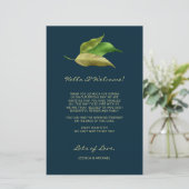 モダン葉深いブルーの結婚ウェルカム日程 (スタンド正面)