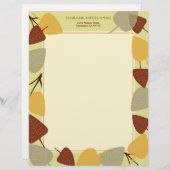 モダン葉秋の感謝祭テーマ レターヘッド (正面/裏面)