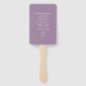 モダン葉紫結婚の扇子 ハンドファン (裏面)