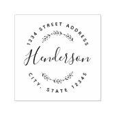 モダン葉結婚丸差出人住所 セルフインキングスタンプ (デザイン)