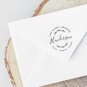 モダン葉結婚丸差出人住所 セルフインキングスタンプ