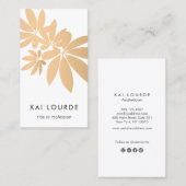 モダン葉金ゴールド 名刺 (正面/裏面)