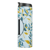 モダン葉Navy Blue金ゴールド「Letter M」 タンブラー (回転右)