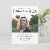 モダン葬儀お祝いライフ招待状 招待状 (スタンド正面)