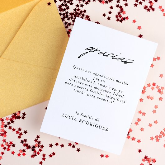 モダン葬儀スペインの記念写真 サンキューカード