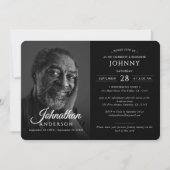 モダン葬儀記念お祝い生涯写真 招待状 (正面)