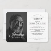 モダン葬儀記念お祝い生涯写真 招待状 (正面)