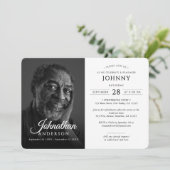 モダン葬儀記念お祝い生涯写真 招待状 (スタンド正面)