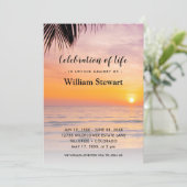 モダン葬 |お祝い・オブ・ライフビーチ・サンセット 招待状 (スタンド正面)