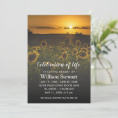 モダン葬 |ひまわりのお祝い 招待状 (スタンド正面)