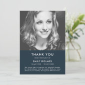 モダン葬 |ネイビーブルーお祝いの生活 サンキューカード