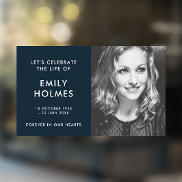 モダン葬 |ネイビーブルースタイリッシュメモリアル ウィンドウサイン