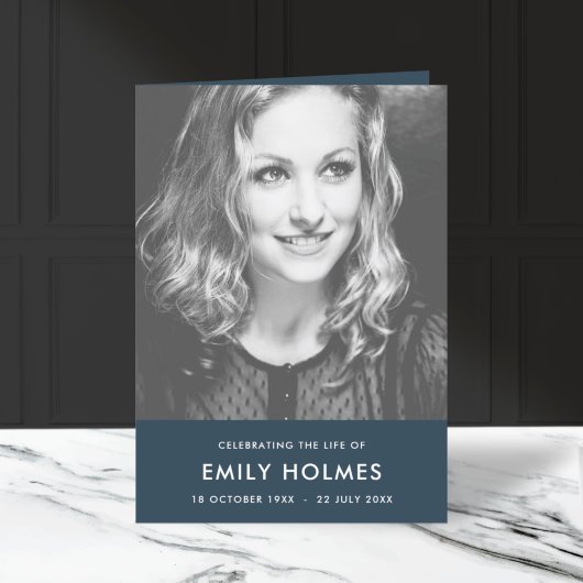 モダン葬 |ネイビーブルー折り畳みサービス注文 プログラム