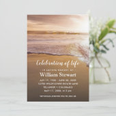 モダン葬 |ビーチサンセットお祝いオブ・ライフ 招待状 (スタンド正面)