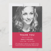 モダン葬 |ピンクお祝いの生活悔やみや弔慰 サンキューカード (正面)