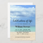 モダン葬 |生命お祝いビーチ 招待状 (正面/裏面)