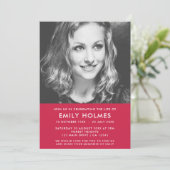 モダン葬 |生命のピンクお祝い 招待状 (スタンド正面)