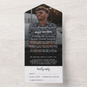 モダン葬 |生命の写真お祝いRSVP Al オールインワン招待状 (内側)