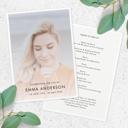 モダン葬 | Order of Service Memorial Photo プログラム