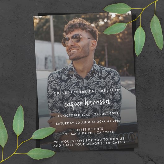 モダン葬 Photoお祝いof Life 招待状