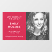 モダン葬 | Pinkお祝いのLife Memorial ウィンドウサイン (シート)