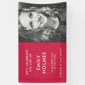 モダン葬 | Pinkお祝いのLife Memorial 横断幕 (縦)