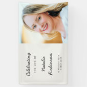 モダン葬 Sylishスクリプトお祝い・オブ・ライフ 横断幕 (縦)