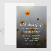 モダン葬 | Wildflowerお祝い・オブ・ライフ 招待状 (正面/裏面)