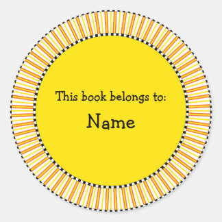 モダン蔵書票デザイン ラウンドシール