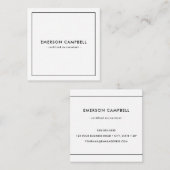 モダン薄いミニマル白 スクエア名刺 (正面/裏面)