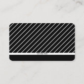 モダン薄ストライプの黒ミニマルと白 名刺 (裏面)