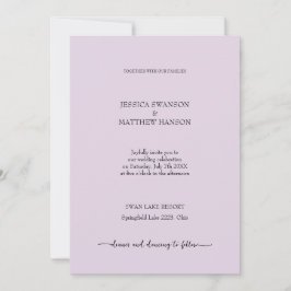 モダン薄紫アーバン結婚シティ 招待状