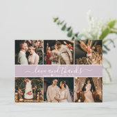 モダン薄紫エレガント6 Photo Collage サンキューカード (スタンド正面)