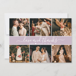 モダン薄紫エレガント6 Photo Collage サンキューカード