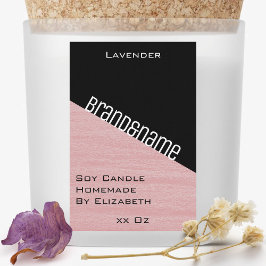 モダン薄紫スタイリッシュブラック2色キャンドル&キャンドル フードラベル