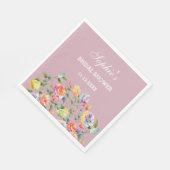 モダン薄紫ブライトバラフローラブライダルシャワー スタンダードランチョンナプキン (角)