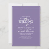 モダン薄紫ラベ結婚ンデ書 招待状 (正面)