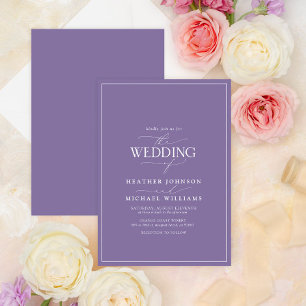 モダン薄紫ラベ結婚ンデ書 招待状