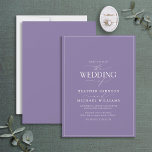 モダン薄紫ラベ結婚ンデ書 招待状<br><div class="desc">トレンディーとエレガントこモダンのミニマルな招待状ラベンダーとホワイトタイポグラフィのデザインは、書道とセリフのの主な機能として結婚のシンプル「The's Of」を特徴結婚とし、ベストセラーのに基づいている。カードの背面には薄紫ラベンダーの質感が特徴。一致連絡製品の設計者。私たちの小さなビジネスをサポートしてくれてありがとう、私たちは本当に感謝！私たちは、あなたが私たちと同じようにこのデザインを愛し、私たちは喜んで、あなたを招待状したい私たちの新しいプライベートのFacebookグループのブリデスのための計画のヒントの一部に参加する忙しこと結婚を望む。https://www.facebook.com/groups/622298402544171 Copyright Anastasia Surridge for エレガント招待状,  all rights reserved.</div>