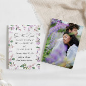 モダン薄紫水彩野結婚花 セーブザデート