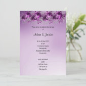 モダン薄紫紫フローラエレガントな結婚式 招待状 (スタンド正面)