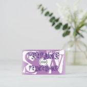 モダン薄紫紫ホワイト（ロゴとモノグラム） 名刺 (スタンド正面)